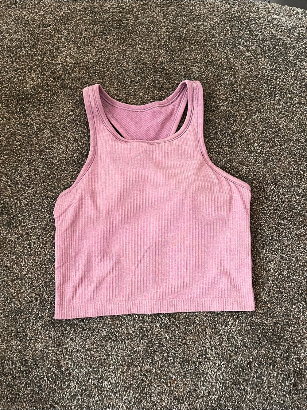 Lululemon Ribbed Pink Crop Tank Top